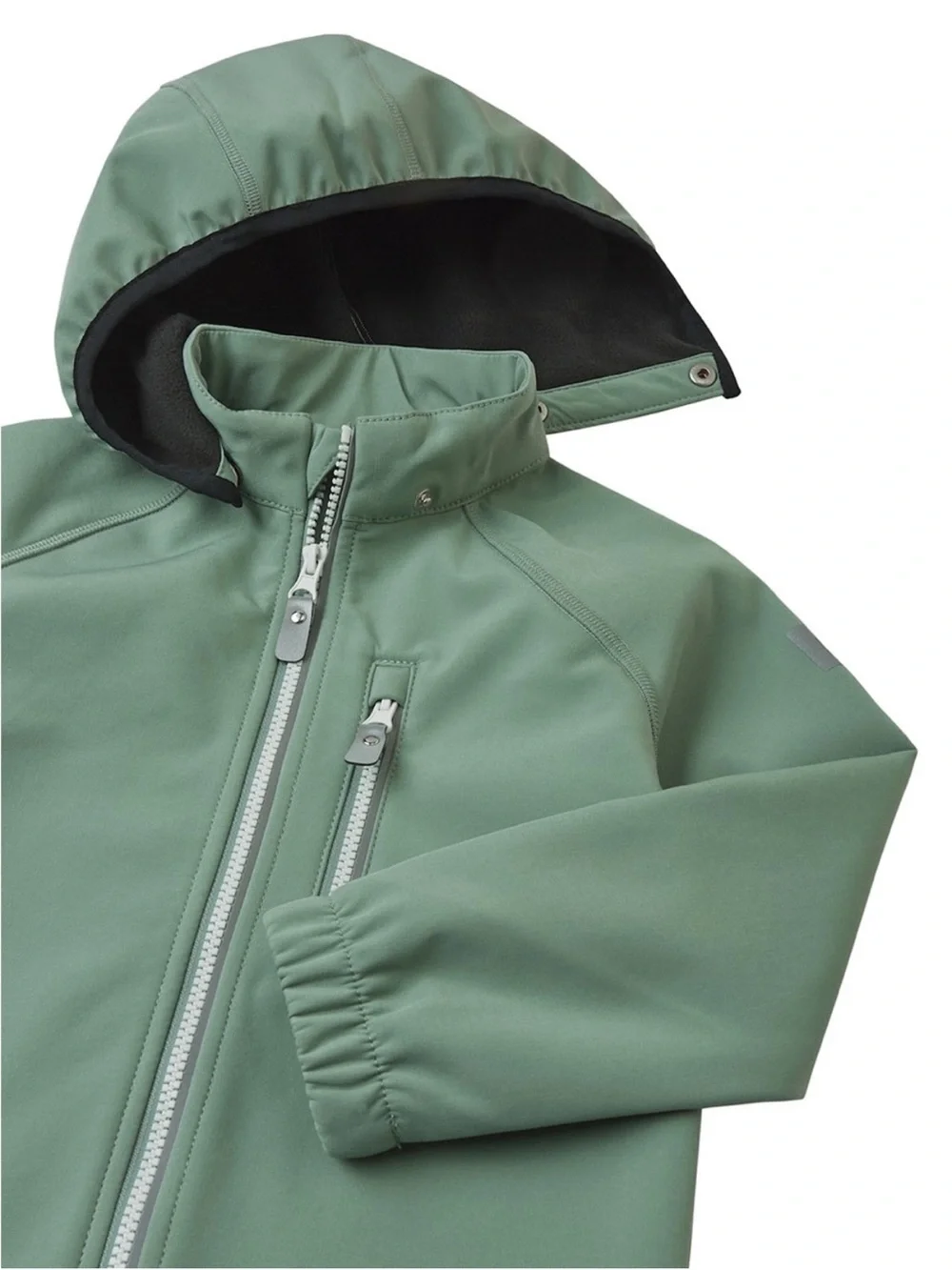 Reima Kids' Green Vantti Soft Shell Fleece-Lined Waterproof Jacket—5Y